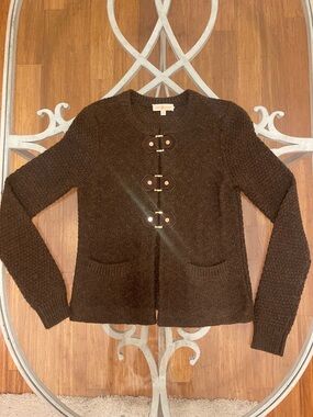 Tory Burch Dark Brown Toggle Cardigan